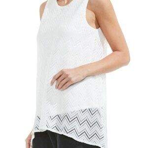 Vince Camuto High-Low Lace Tunic Ivory S